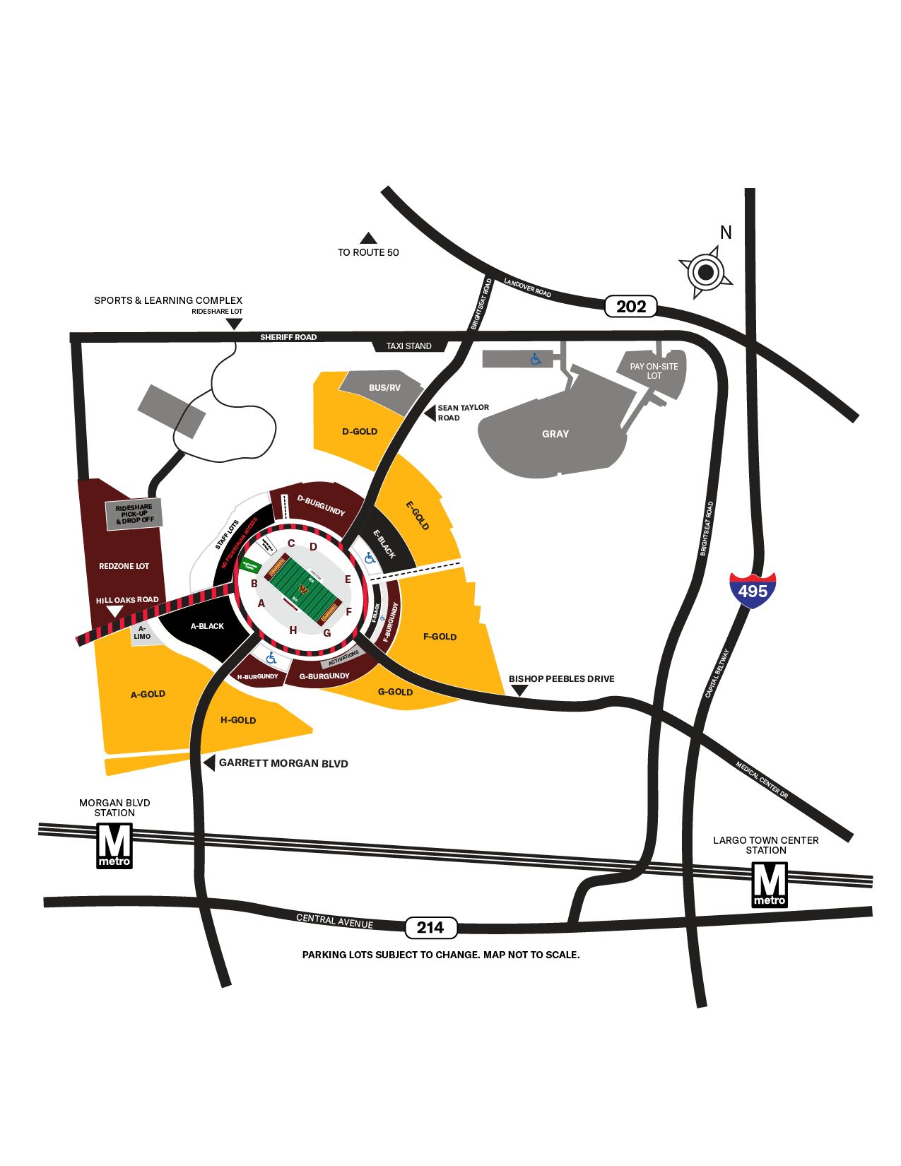 Stadium parking overview map