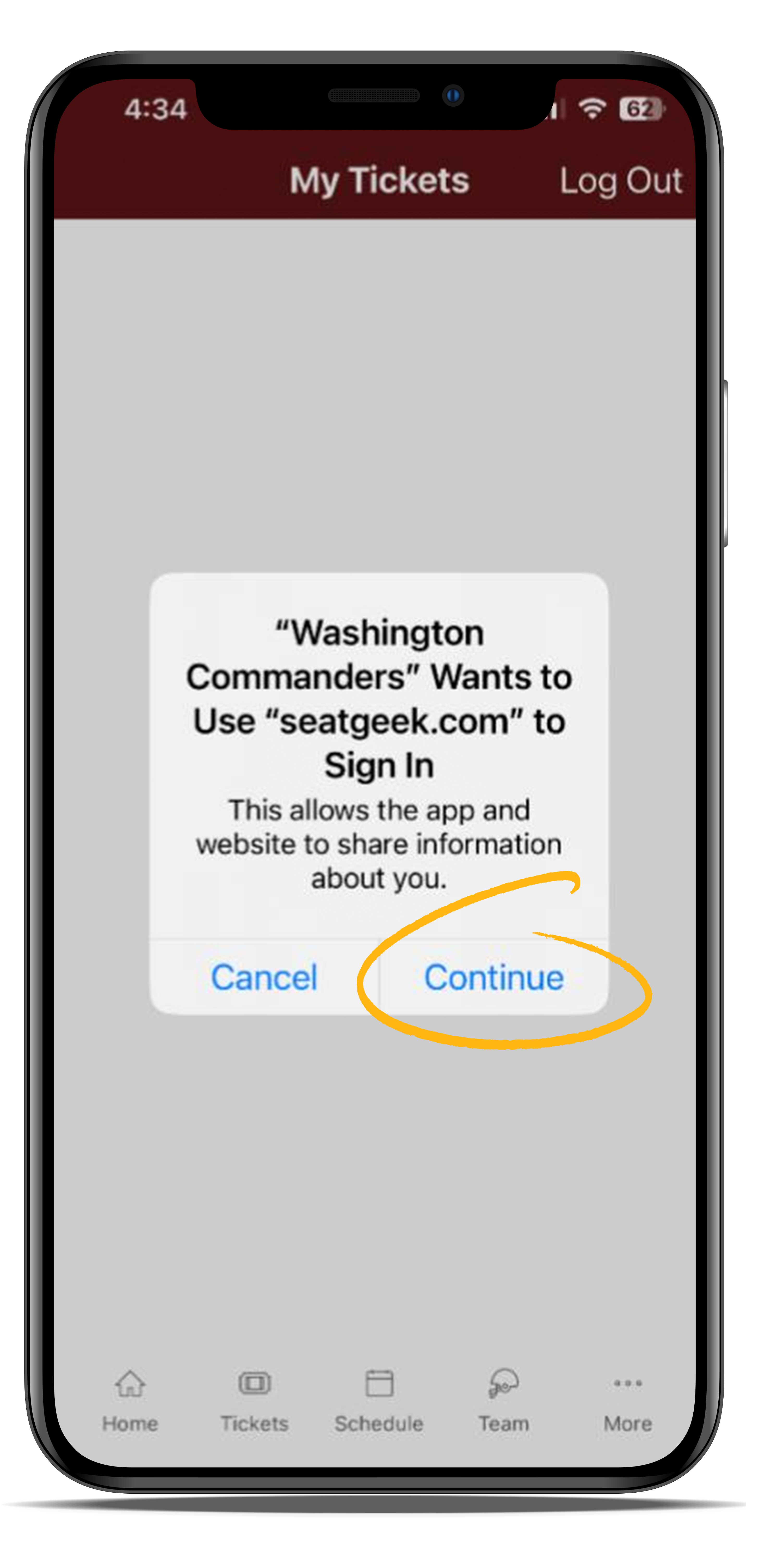 Mobile tickets step 4