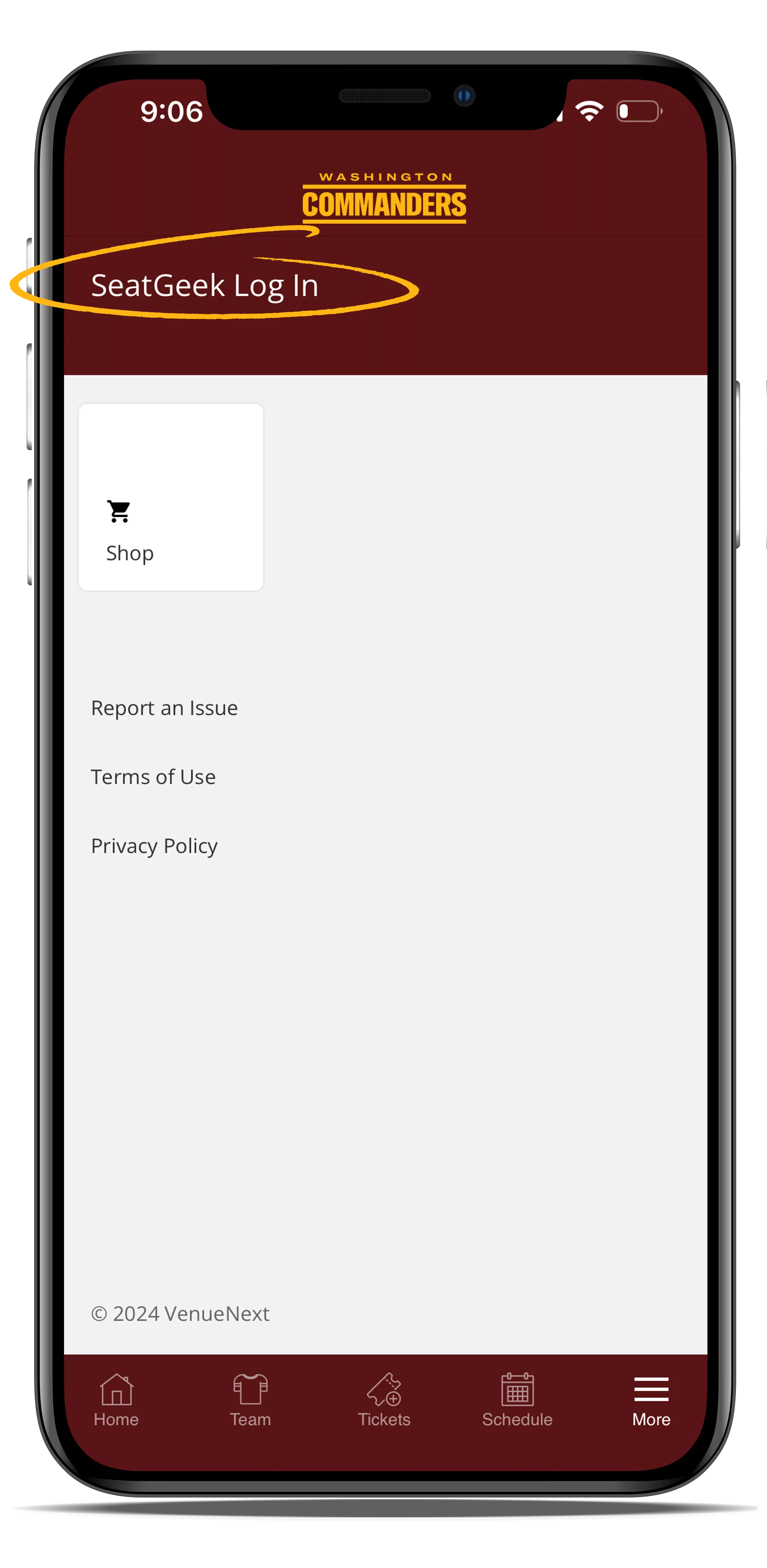 Commanders app for iPhone