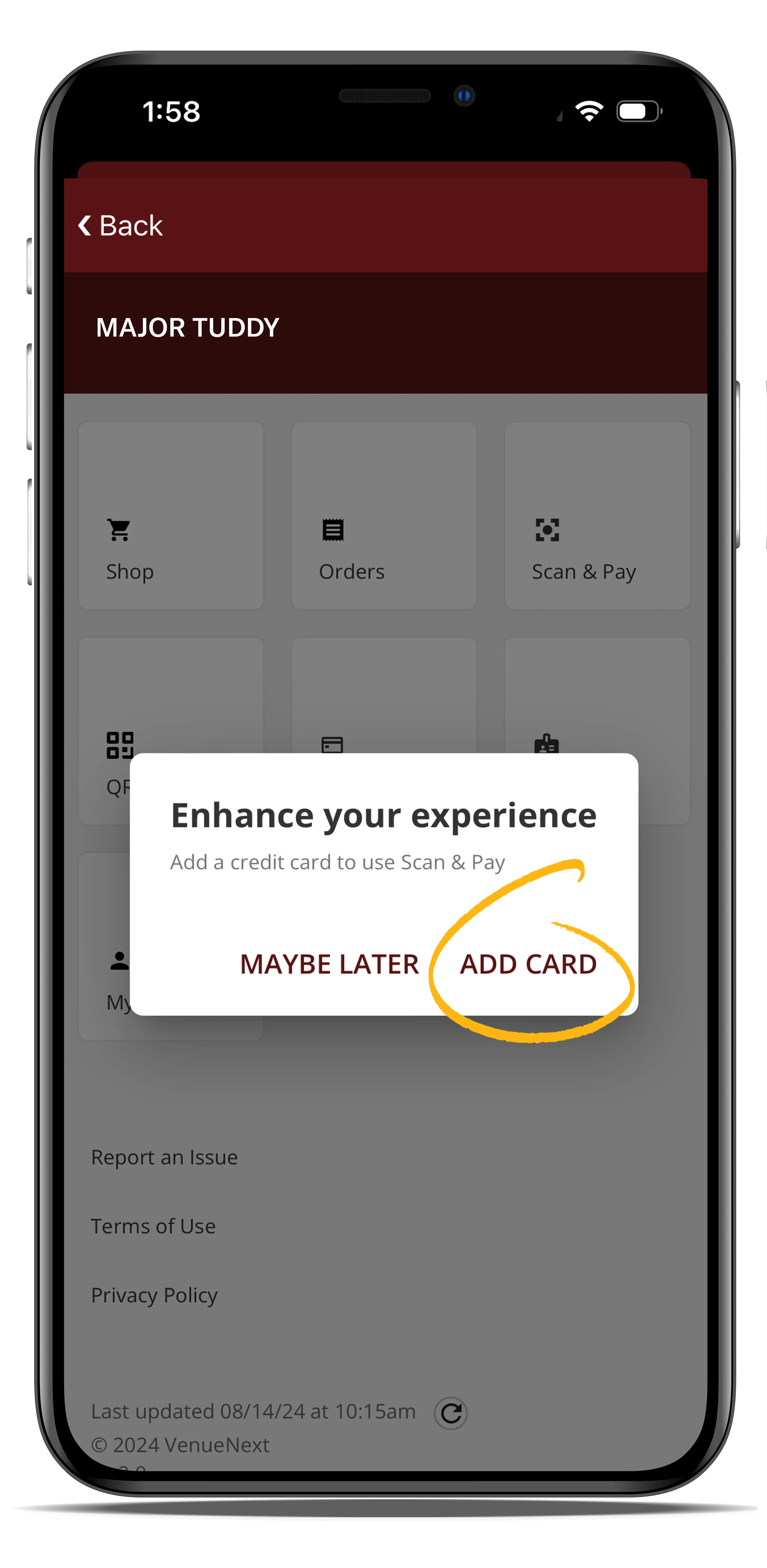 Commanders App on iPhone
