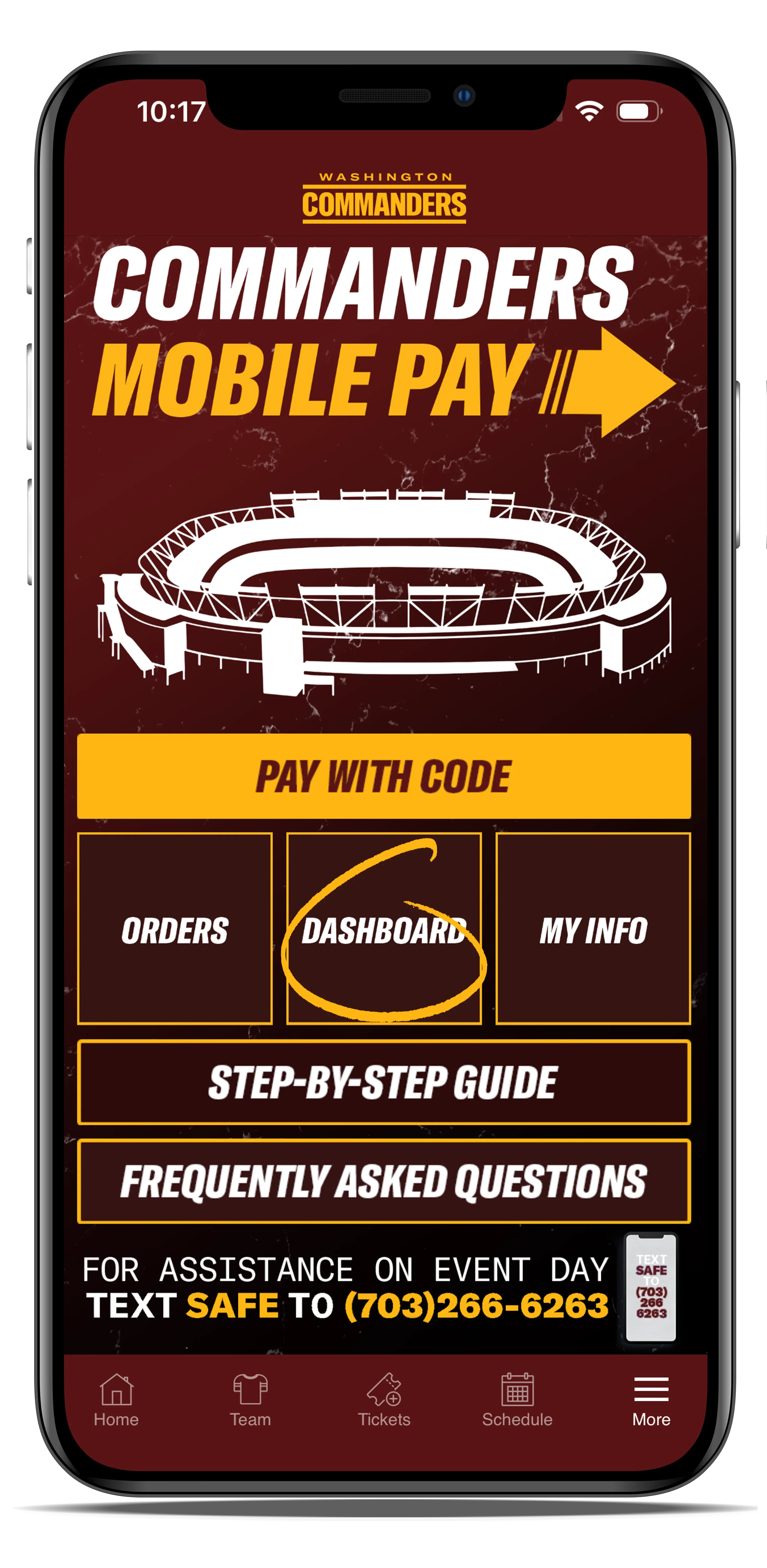 Commanders App on iPhone