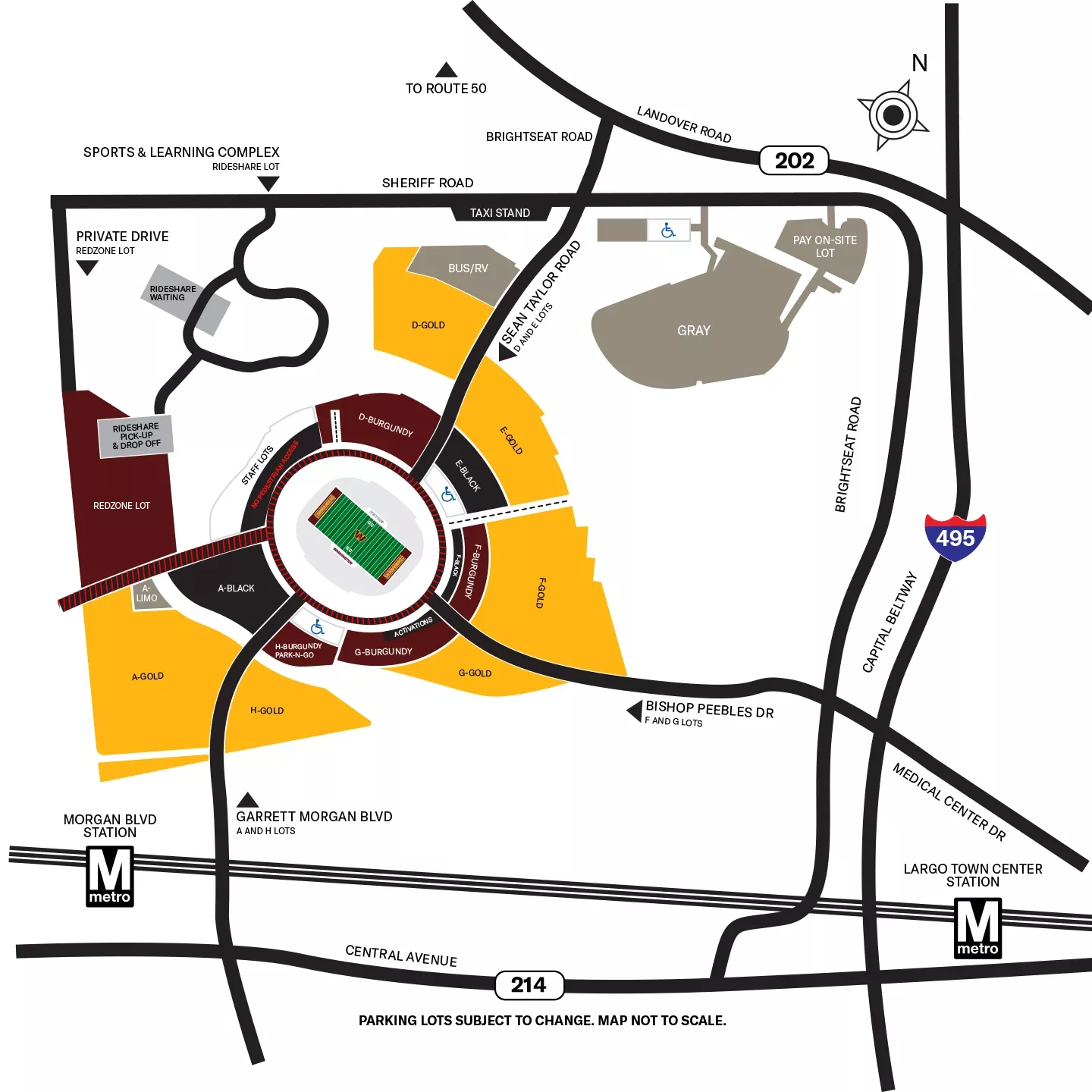 Stadium parking overview map